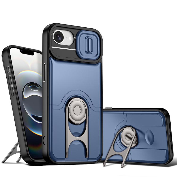 Cover scorrevole per fotocamera, supporto girevole 2 in 1, custodia per telefono antiurto con airbag., For iPhone 17e / 16e, For iPhone 17 Pro Max, For iPhone 17 Pro