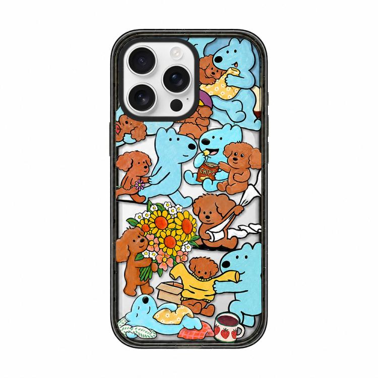 Custodia per telefono in TPU acrilico con motivo a cagnolino carino, For iPhone 16 Pro Max, For iPhone 16 Pro, For iPhone 16 Plus, For iPhone 16