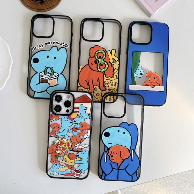 Custodia per telefono in TPU acrilico con motivo a cagnolino carino, For iPhone 16 Pro Max, For iPhone 16 Pro, For iPhone 16 Plus, For iPhone 16