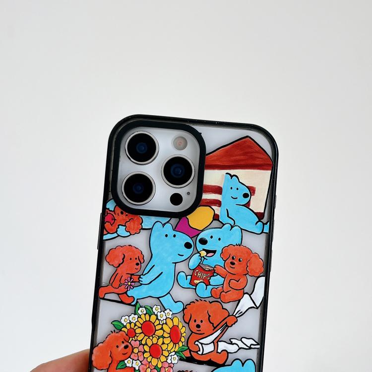Custodia per telefono in TPU acrilico con motivo a cagnolino carino, For iPhone 12 Pro Max, For iPhone 12 Pro, For iPhone 11