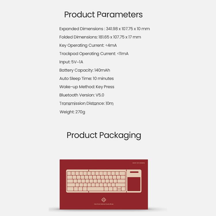 NILLKIN Fortune Pattern Magic Cube Pocket Wireless Folding Keyboard