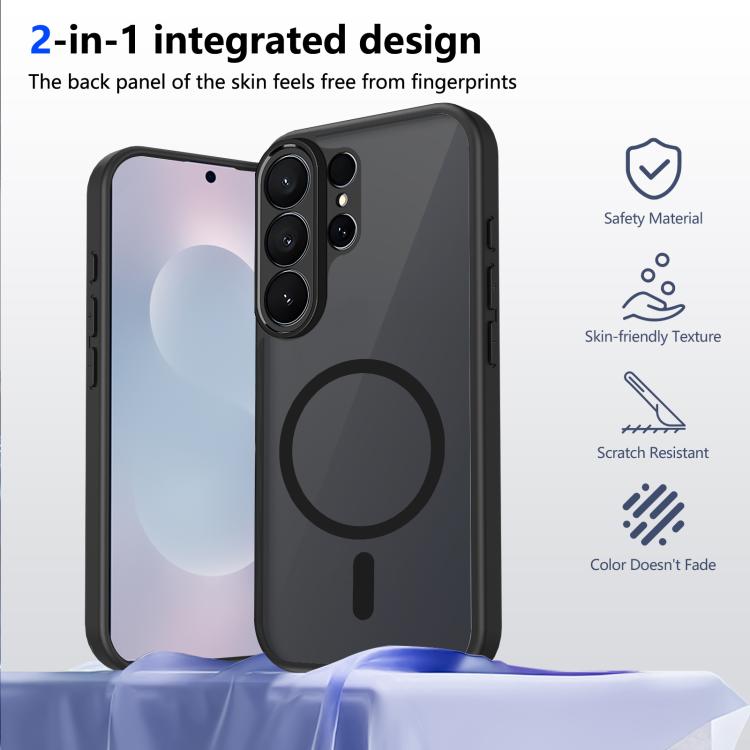 Custodia magnetica per telefono in PC+TPU satinato con effetto pelle., For Galaxy S26 Ultra 5G, For Galaxy S26 5G, For Galaxy S25 FE 5G, For Galaxy S25 Edge 5G, For Galaxy S25 5G, For Galaxy S25+ 5G, For Galaxy S25 Ultra 5G, For Galaxy S24 FE 5G       ...