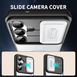 Cover scorrevole per fotocamera, supporto girevole 2 in 1, custodia per telefono antiurto con airbag., For Galaxy S26+ 5G, For Galaxy S26 Ultra 5G, For Galaxy S26 5G