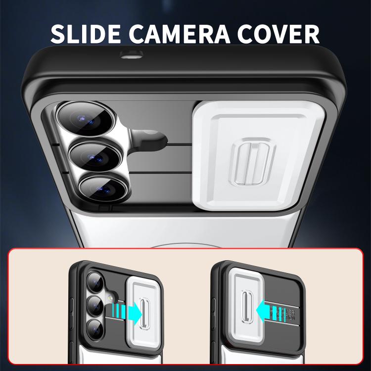 Cover scorrevole per fotocamera, supporto girevole 2 in 1, custodia per telefono antiurto con airbag., For Galaxy S26+ 5G, For Galaxy S26 Ultra 5G, For Galaxy S26 5G