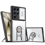Cover scorrevole per fotocamera, supporto girevole 2 in 1, custodia per telefono antiurto con airbag., For Galaxy S24 Ultra 5G