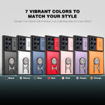 Cover scorrevole per fotocamera, supporto girevole 2 in 1, custodia per telefono antiurto con airbag., For Galaxy S24 Ultra 5G