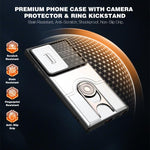 Cover scorrevole per fotocamera, supporto girevole 2 in 1, custodia per telefono antiurto con airbag., For Galaxy S24 Ultra 5G