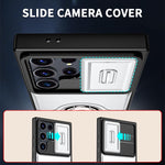 Cover scorrevole per fotocamera, supporto girevole 2 in 1, custodia per telefono antiurto con airbag., For Galaxy S24 Ultra 5G