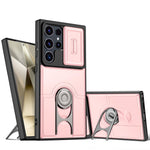 Cover scorrevole per fotocamera, supporto girevole 2 in 1, custodia per telefono antiurto con airbag., For Galaxy S24 Ultra 5G