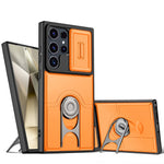Cover scorrevole per fotocamera, supporto girevole 2 in 1, custodia per telefono antiurto con airbag., For Galaxy S24 Ultra 5G