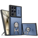 Cover scorrevole per fotocamera, supporto girevole 2 in 1, custodia per telefono antiurto con airbag., For Galaxy S24 Ultra 5G