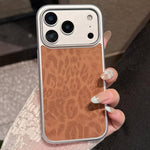 Custodia per telefono con finestra grande e stampa leopardata galvanizzata, For iPhone 17 Pro Max, For iPhone 17 Pro, For iPhone 17, For iPhone 16 Pro Max