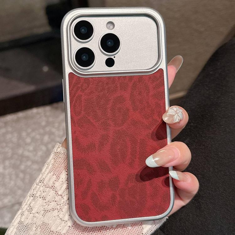 Custodia per telefono con finestra grande e stampa leopardata galvanizzata, For iPhone 16 Pro, For iPhone 16, For iPhone 15 Pro Max, For iPhone 15 Pro