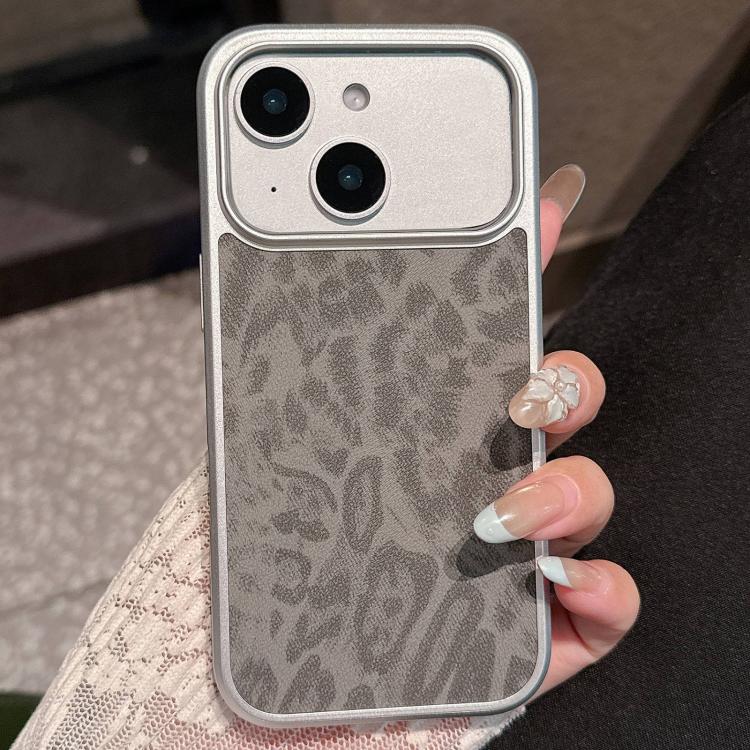 Custodia per telefono con finestra grande e stampa leopardata galvanizzata, For iPhone 15, For iPhone 14, For iPhone 14 Pro, For iPhone 14 Pro Max