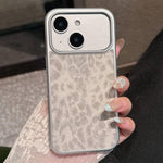 Custodia per telefono con finestra grande e stampa leopardata galvanizzata, For iPhone 15, For iPhone 14, For iPhone 14 Pro, For iPhone 14 Pro Max