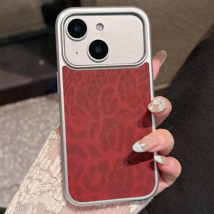Custodia per telefono con finestra grande e stampa leopardata galvanizzata, For iPhone 15, For iPhone 14, For iPhone 14 Pro, For iPhone 14 Pro Max