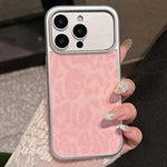 Custodia per telefono con finestra grande e stampa leopardata galvanizzata, For iPhone 15, For iPhone 14, For iPhone 14 Pro, For iPhone 14 Pro Max