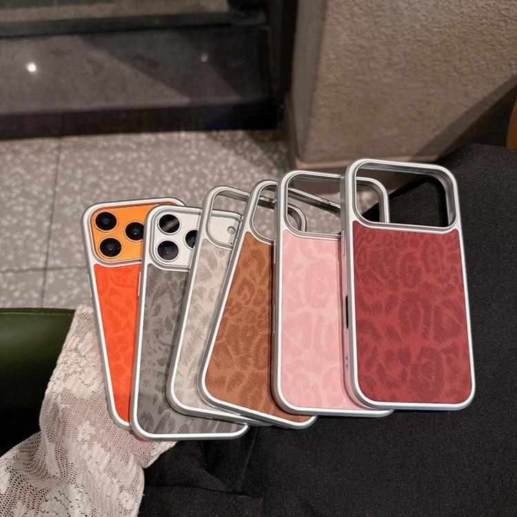 Custodia per telefono con finestra grande e stampa leopardata galvanizzata, For iPhone 15, For iPhone 14, For iPhone 14 Pro, For iPhone 14 Pro Max