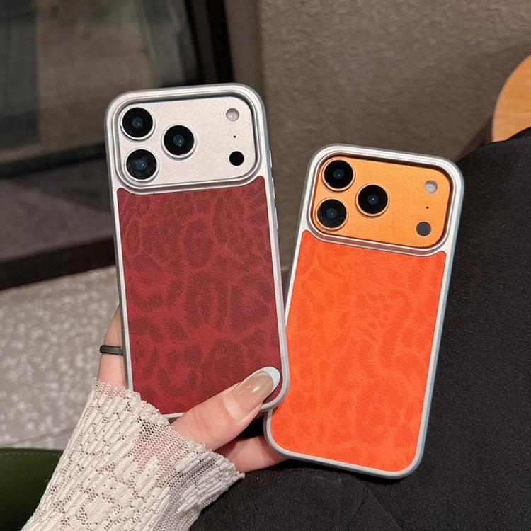 Custodia per telefono con finestra grande e stampa leopardata galvanizzata, For iPhone 16 Pro, For iPhone 16, For iPhone 15 Pro Max, For iPhone 15 Pro