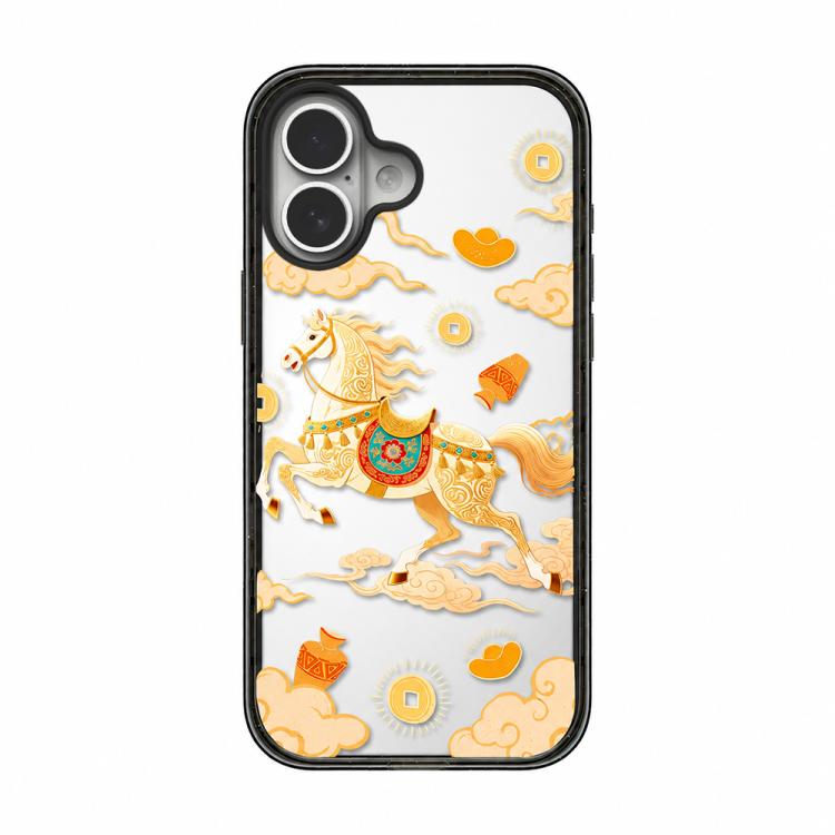 Custodia per telefono in acrilico TPU con motivo a cavallo in stile cinese, For iPhone 16 Plus, For iPhone 16, For iPhone 15 Pro Max, For iPhone 15 Pro, For iPhone 15 Plus, For iPhone 15