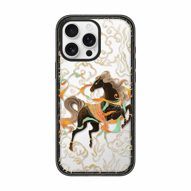 Custodia per telefono in acrilico TPU con motivo a cavallo in stile cinese, For iPhone 16 Plus, For iPhone 16, For iPhone 15 Pro Max, For iPhone 15 Pro, For iPhone 15 Plus, For iPhone 15