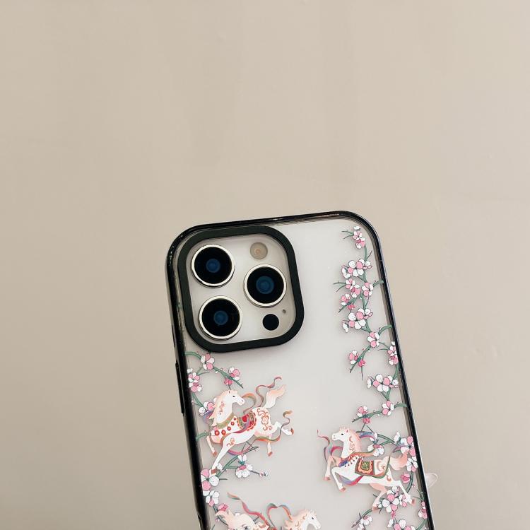 Custodia per telefono in acrilico TPU con motivo a cavallo in stile cinese, For iPhone 13, For iPhone 12, For iPhone 12 Pro Max, For iPhone 12 Pro, For iPhone 11