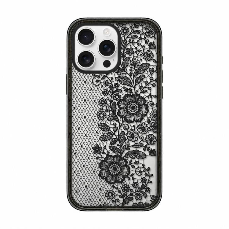 Custodia per telefono in acrilico TPU con stampa a fiocco di pizzo, For iPhone 16 Pro Max, For iPhone 16 Pro, For iPhone 16 Plus, For iPhone 16