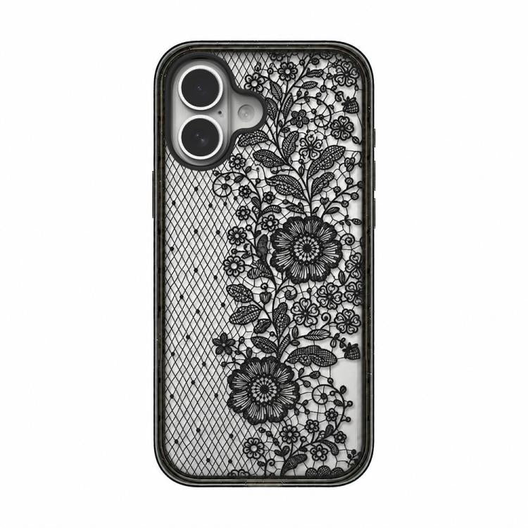 Custodia per telefono in acrilico TPU con stampa a fiocco di pizzo, For iPhone 16 Pro Max, For iPhone 16 Pro, For iPhone 16 Plus, For iPhone 16