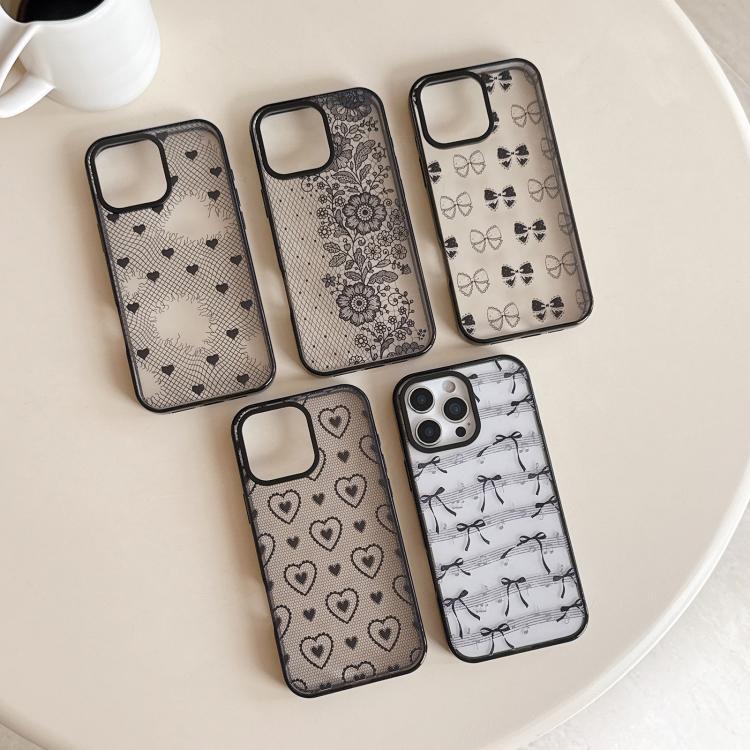 Custodia per telefono in acrilico TPU con stampa a fiocco di pizzo, For iPhone 13 Pro Max, For iPhone 13 Pro, For iPhone 13, For iPhone 12