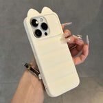 Simpatica custodia per telefono in silicone antiurto con orecchie di gatto 3D., For iPhone 16 Pro Max, For iPhone 16 Pro, For iPhone 16 Plus, For iPhone 16