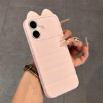 Simpatica custodia per telefono in silicone antiurto con orecchie di gatto 3D., For iPhone 16 Pro Max, For iPhone 16 Pro, For iPhone 16 Plus, For iPhone 16