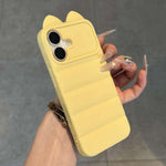 Simpatica custodia per telefono in silicone antiurto con orecchie di gatto 3D., For iPhone 16 Pro Max, For iPhone 16 Pro, For iPhone 16 Plus, For iPhone 16