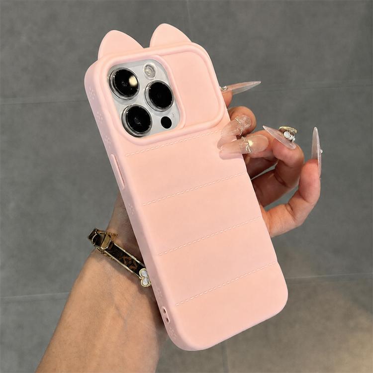 Simpatica custodia per telefono in silicone antiurto con orecchie di gatto 3D., For iPhone 15 Pro Max, For iPhone 15 Pro, For iPhone 15 Plus, For iPhone 15