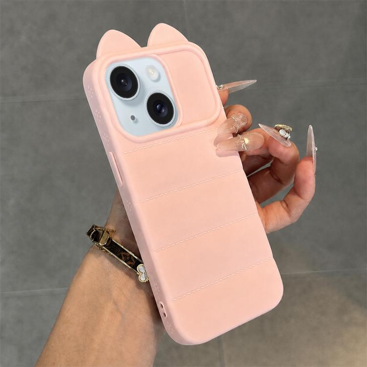 Simpatica custodia per telefono in silicone antiurto con orecchie di gatto 3D., For iPhone 15 Pro Max, For iPhone 15 Pro, For iPhone 15 Plus, For iPhone 15