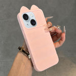 Simpatica custodia per telefono in silicone antiurto con orecchie di gatto 3D., For iPhone 15 Pro Max, For iPhone 15 Pro, For iPhone 15 Plus, For iPhone 15