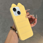 Simpatica custodia per telefono in silicone antiurto con orecchie di gatto 3D., For iPhone 15 Pro Max, For iPhone 15 Pro, For iPhone 15 Plus, For iPhone 15
