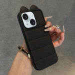 Simpatica custodia per telefono in silicone antiurto con orecchie di gatto 3D., For iPhone 15 Pro Max, For iPhone 15 Pro, For iPhone 15 Plus, For iPhone 15