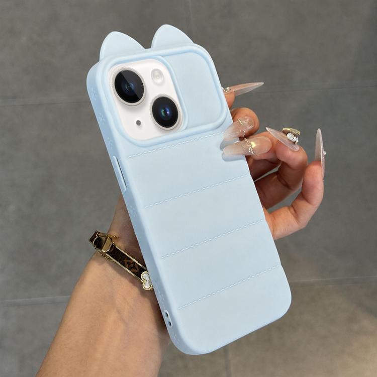 Simpatica custodia per telefono in silicone antiurto con orecchie di gatto 3D., For iPhone 14 Plus, For iPhone 14, For iPhone 14 Pro, For iPhone 14 Pro Max