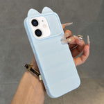 Simpatica custodia per telefono in silicone antiurto con orecchie di gatto 3D., For iPhone 12 Pro Max, For iPhone 12 Pro, For iPhone 11 Pro Max, For iPhone 11