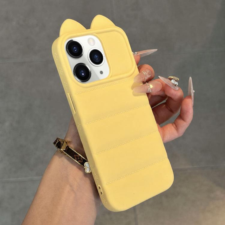 Simpatica custodia per telefono in silicone antiurto con orecchie di gatto 3D., For iPhone 12 Pro Max, For iPhone 12 Pro, For iPhone 11 Pro Max, For iPhone 11