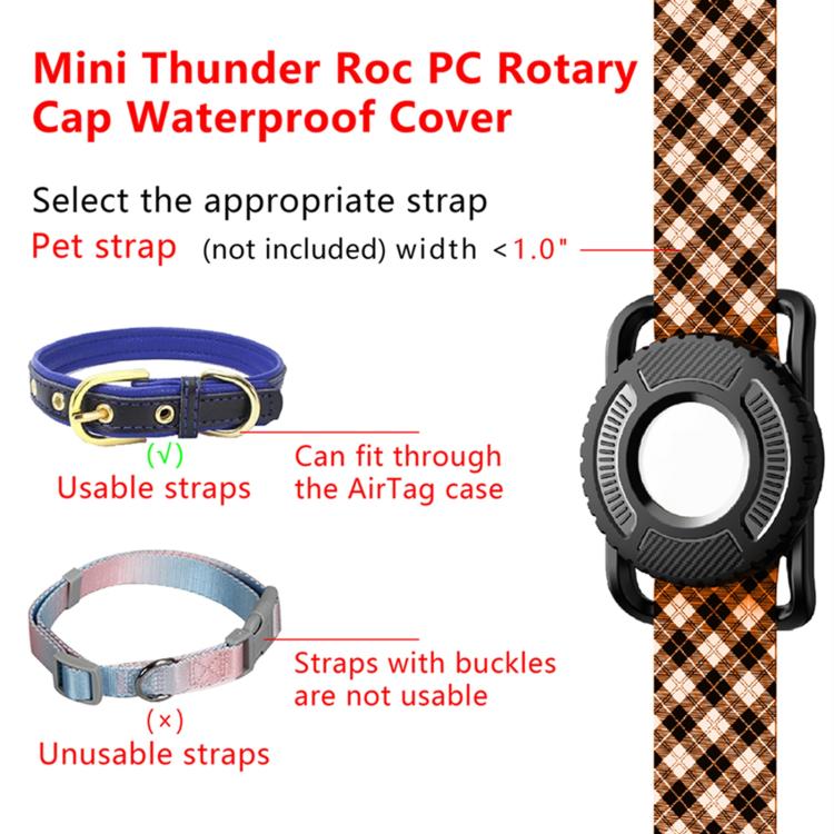 Mini Thunder PC Coperchio Rotante Anti-Smarrimento Impermeabile Protezione Protettiva, For AirTag 1st Gen / 2nd Gen