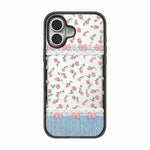 Custodia per telefono in TPU acrilico con motivo floreale denim, For iPhone 16 Plus, For iPhone 16, For iPhone 15 Pro Max, For iPhone 15 Pro, For iPhone 15 Plus, For iPhone 15