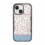 Custodia per telefono in TPU acrilico con motivo floreale denim, For iPhone 16 Plus, For iPhone 16, For iPhone 15 Pro Max, For iPhone 15 Pro, For iPhone 15 Plus, For iPhone 15