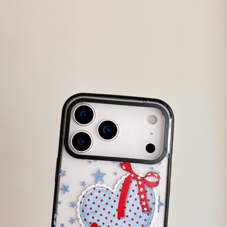 Custodia per telefono in TPU acrilico con motivo floreale denim, For iPhone 16 Plus, For iPhone 16, For iPhone 15 Pro Max, For iPhone 15 Pro, For iPhone 15 Plus, For iPhone 15