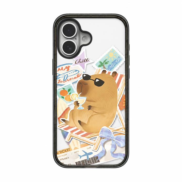 Custodia per telefono in acrilico TPU con stampa a cartone animato di un capibara., For iPhone 16 Pro Max, For iPhone 16 Pro, For iPhone 16 Plus, For iPhone 16
