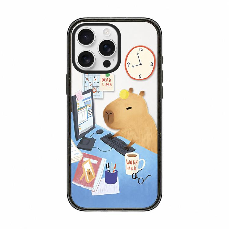 Custodia per telefono in acrilico TPU con stampa a cartone animato di un capibara., For iPhone 15 Pro Max, For iPhone 15 Pro, For iPhone 15 Plus, For iPhone 15