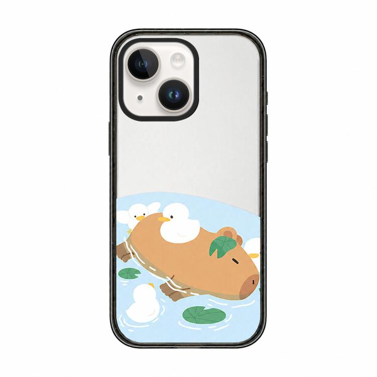 Custodia per telefono in acrilico TPU con stampa a cartone animato di un capibara., For iPhone 14 Plus, For iPhone 14, For iPhone 14 Pro, For iPhone 14 Pro Max