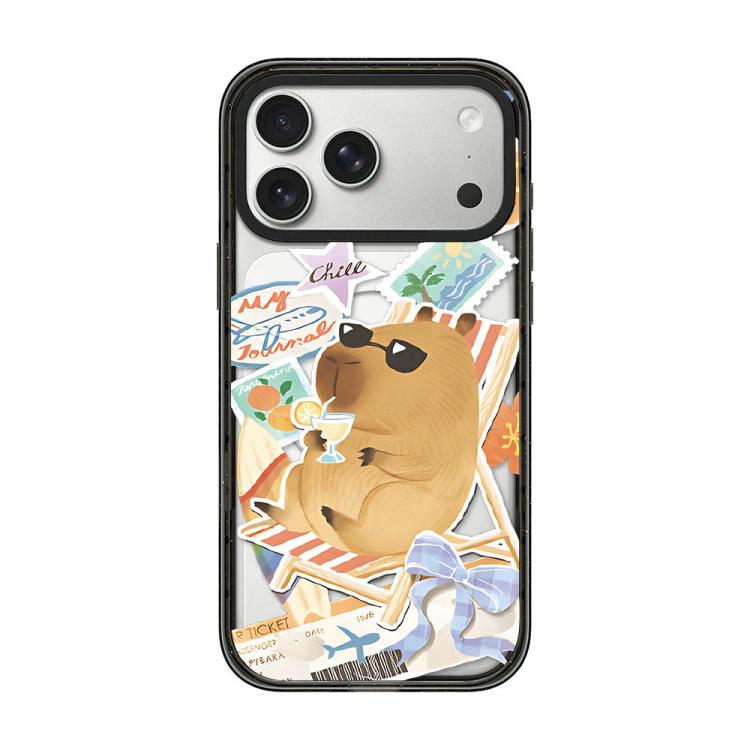 Custodia magnetica in acrilico TPU con stampa di un simpatico capibara in stile cartone animato., For iPhone 17 Pro Max, For iPhone 17 Pro, For iPhone 17, For iPhone Air