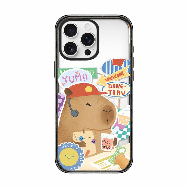 Custodia magnetica in acrilico TPU con stampa di un simpatico capibara in stile cartone animato., For iPhone 15 Pro Max, For iPhone 15 Pro, For iPhone 15 Plus, For iPhone 15