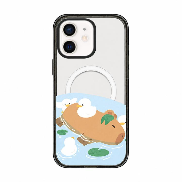 Custodia magnetica in acrilico TPU con stampa di un simpatico capibara in stile cartone animato., For iPhone 12 Pro Max, For iPhone 12 Pro, For iPhone 11
